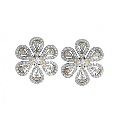 Intricate designer diamond Ear clips